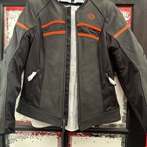 Harley-Davidson Women's Black and Orange Performance Jacket